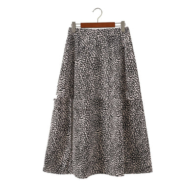 Emma – Langer A-Linien-Rock mit Leopardenmuster
