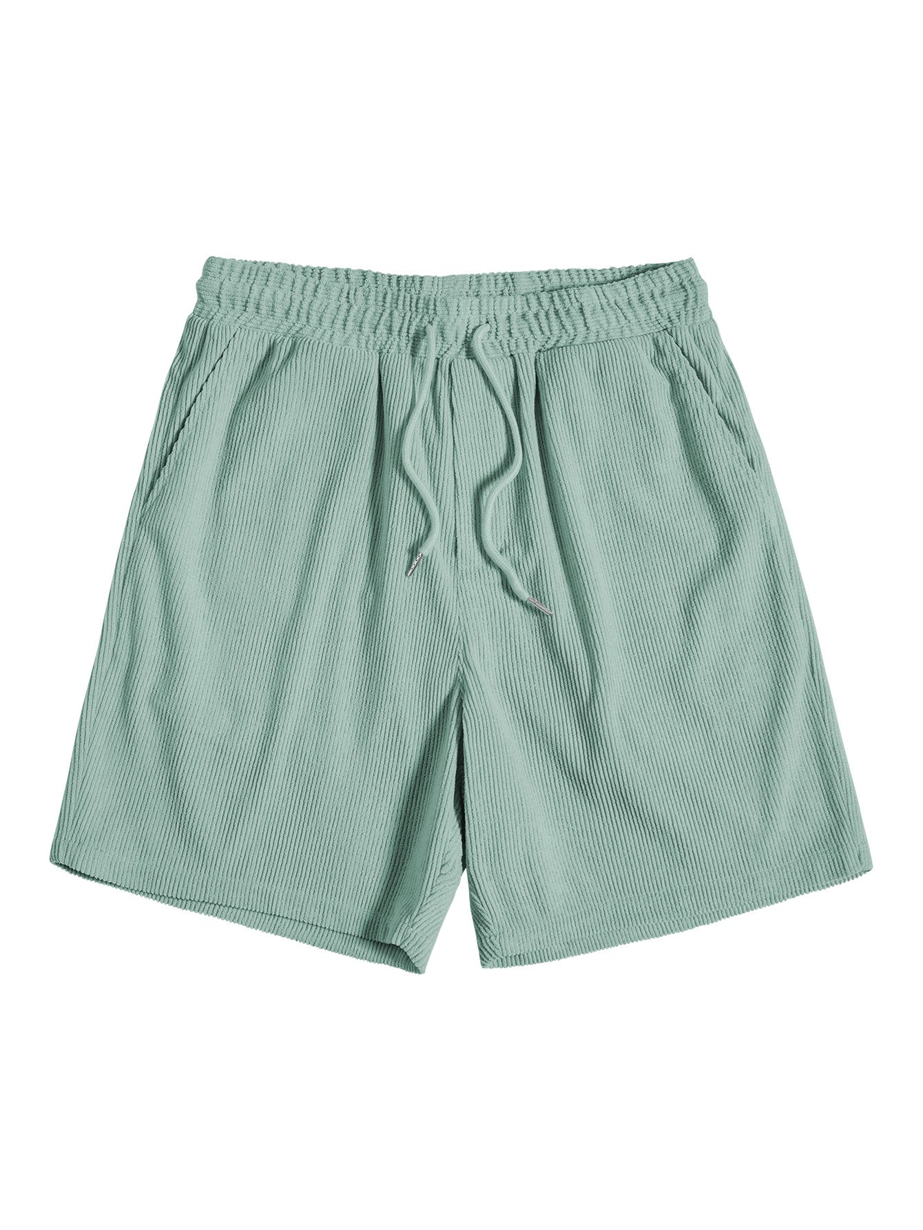 Kurzärmeliges Hemd aus Samt und Shorts mit Knopfverschluss.