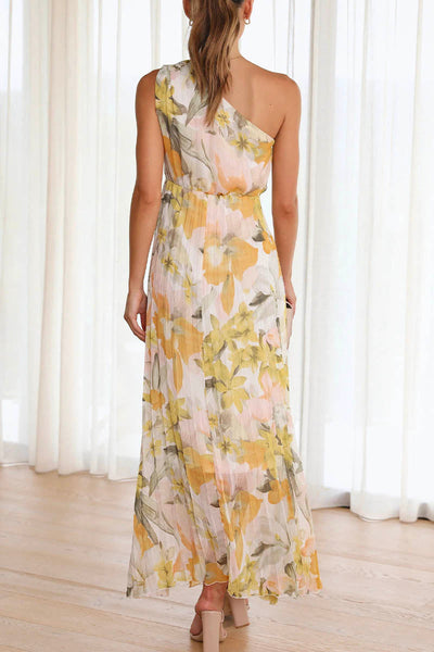 Caprice - Printed Dress with Off-Shoulder Design