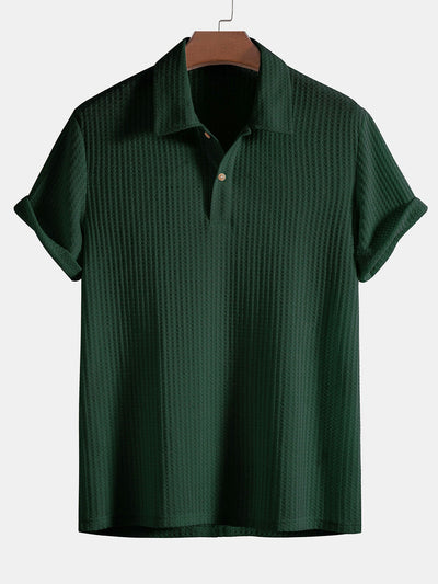 Poloshirt aus Waffelstrick