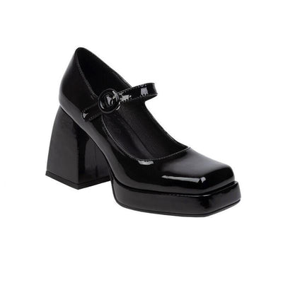 Hayley – Retro Lolita Dicke High Heels aus Premium Vegan Leder