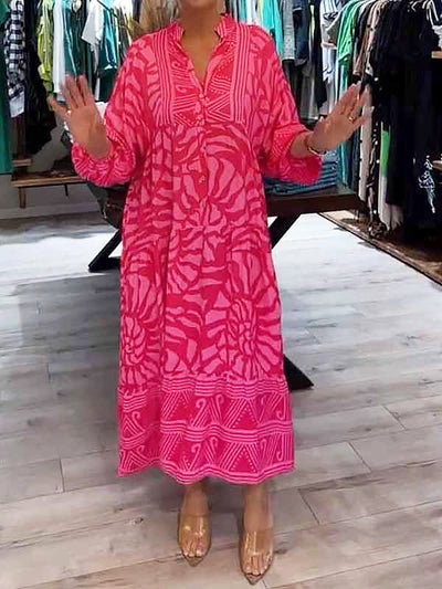 Mira | Bedrucktes Kleid mit V-Ausschnitt (Fast ausverkauft)