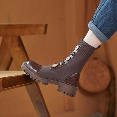 Leah – Dicksohlige Martin Stiefel für Damen in Braun
