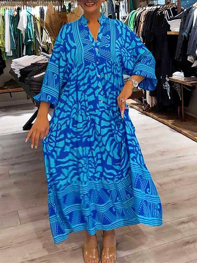 Mira | Bedrucktes Kleid mit V-Ausschnitt (Fast ausverkauft)