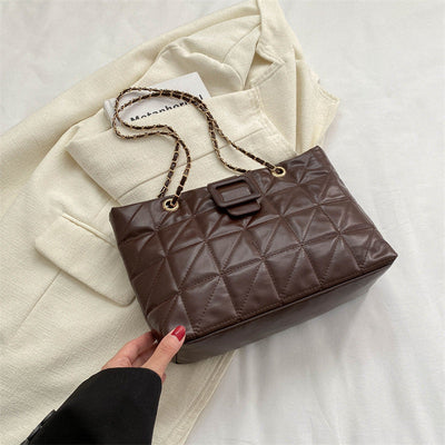 Diana – Trendige Schultertasche im Chanel-Stil mit Rauten-Muster und Kette