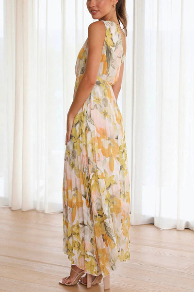 Caprice - Printed Dress with Off-Shoulder Design