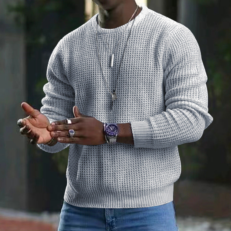 Langarm-Pullover mit Rundhalsausschnitt für Männer