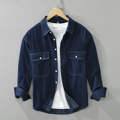 Andrea – Lässiges Denim Langarm-Top
