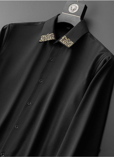 Gavin – Oversized Hemd mit besticktem Ausschnitt