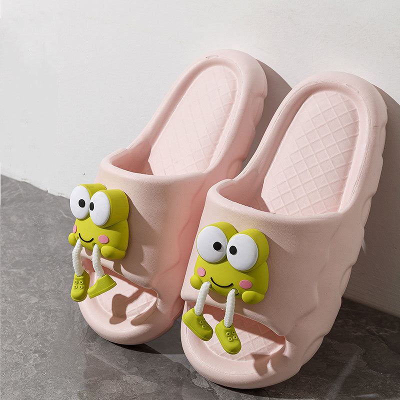 Denise – Weiche Damen-Hausschuhe mit Cartoon-Frosch