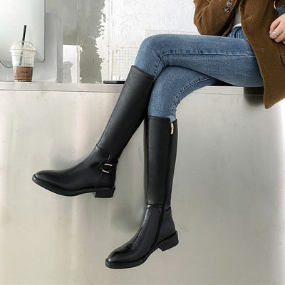 Joan – Kniehohe Damenstiefel mit Schnallen