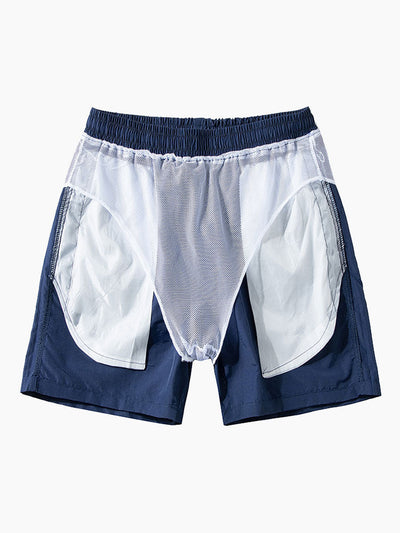 Shirt mit Knopfverschluss und Badeshorts mit Palmenmuster