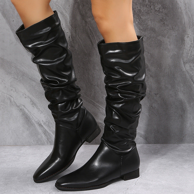 Emily – Weiße Cowboy-Stiefel mit spitzer Zehe