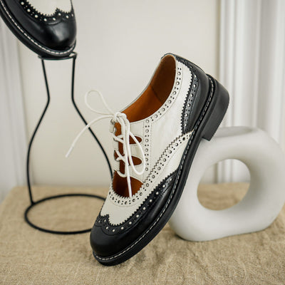 Dawn – Stilvolle Damen Oxford Schnürschuhe aus veganem Leder mit Farbkombination