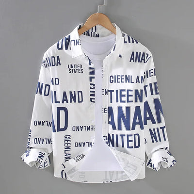 Shirt mit offener Front und auffälligem Schriftzug