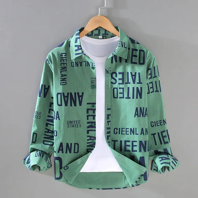 Shirt mit offener Front und auffälligem Schriftzug