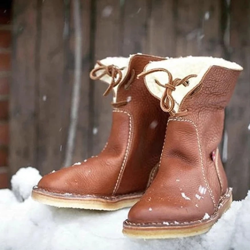 Megan – Warme Damenstiefel mit Kunstfell