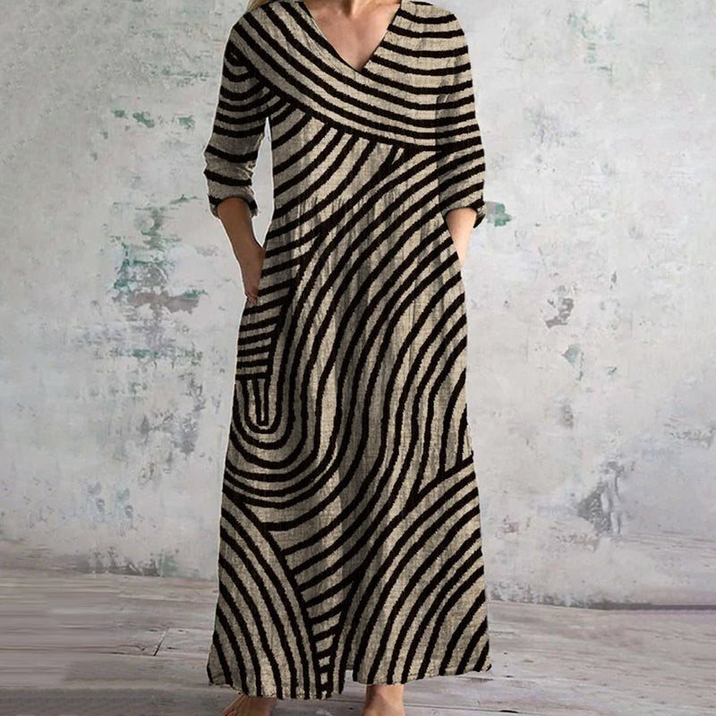 Amaris | Elegantes und praktisches gestreiftes Kleid