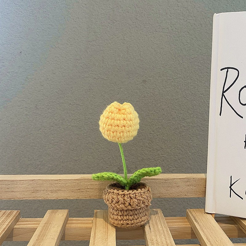 Handgefertigte Häkelblumentopf-Dekoration