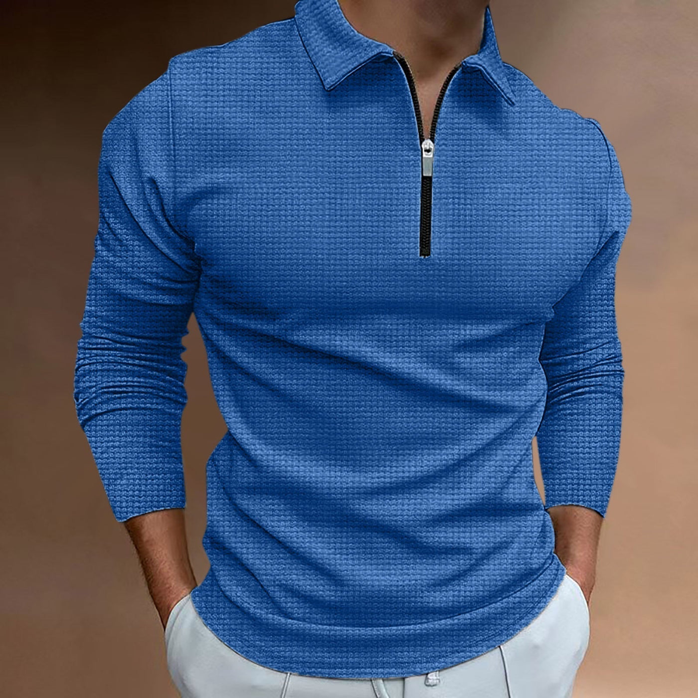 Herren-T-Shirt neu zip-up langarm