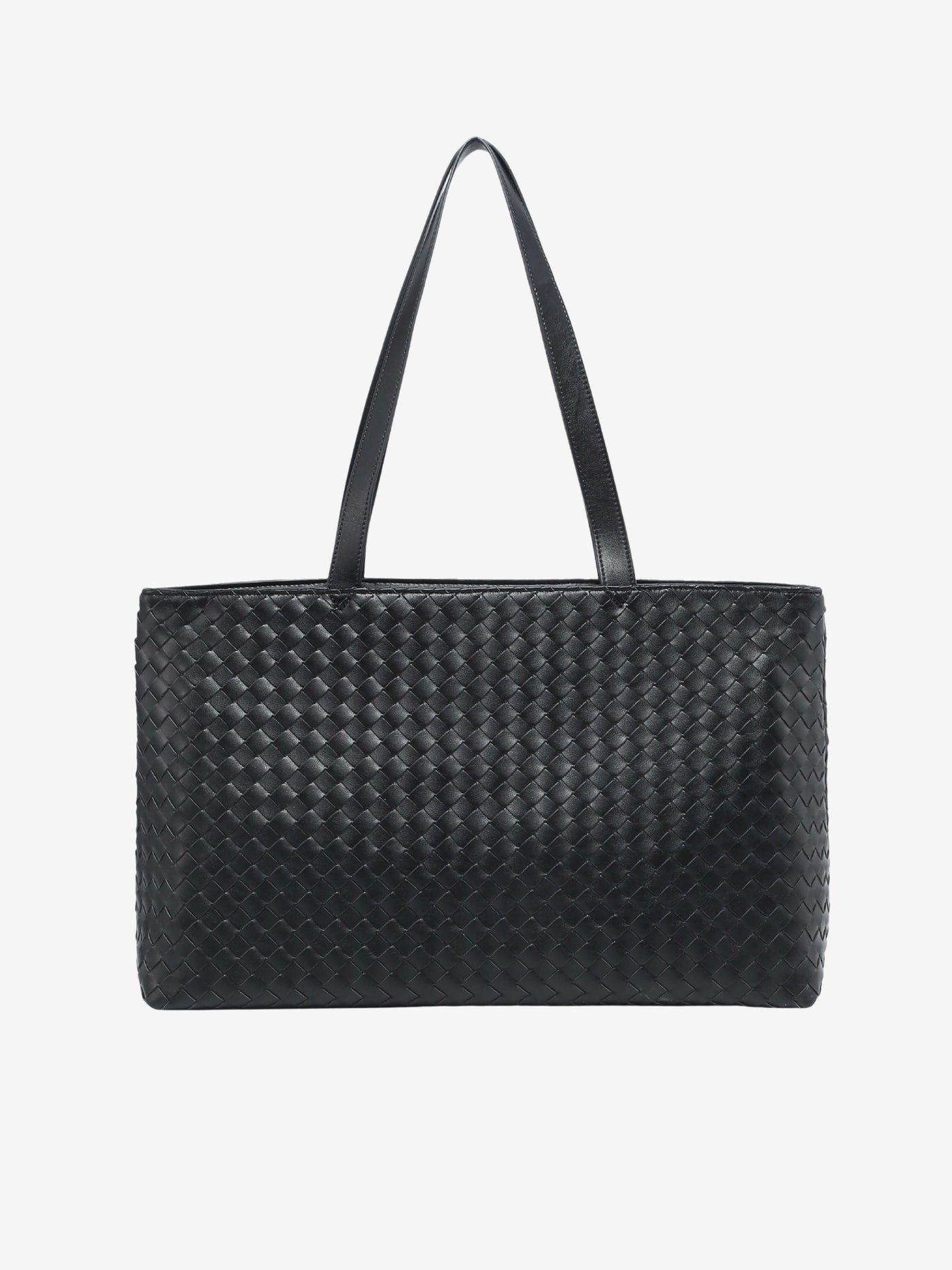Emilia | Große gewebte Damen-Tote aus veganem Leder mit Reißverschluss