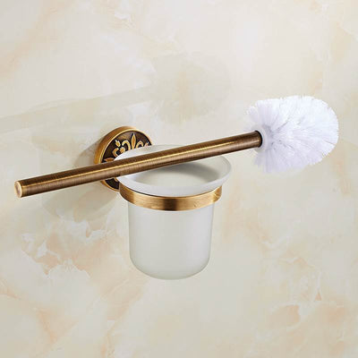 Antikes Bronze Badezimmerzubehör Set – Handtuchhalter, Toilettenpapierhalter, Bürstenhalter | Platzsparende Aluminium Badaccessoires