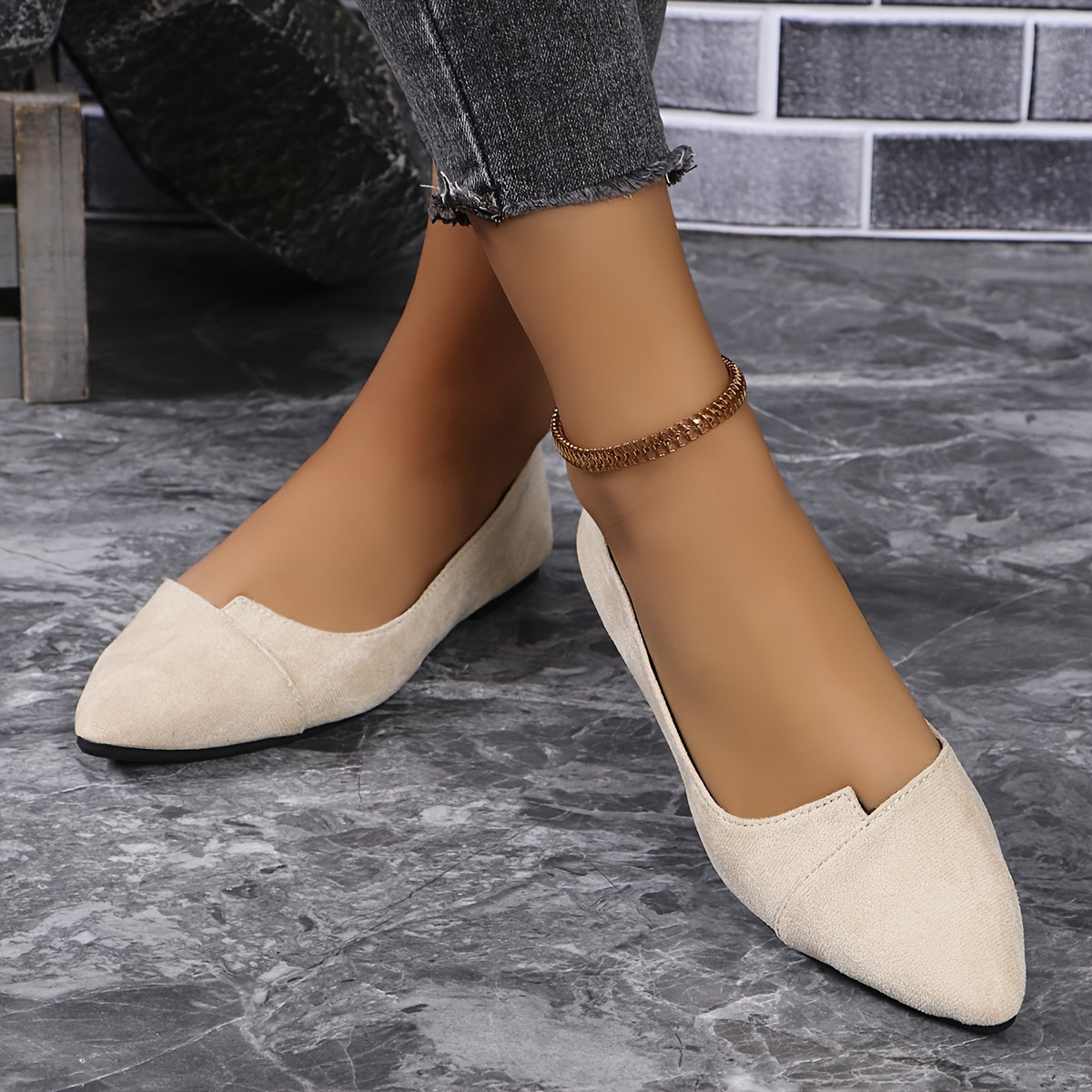 Damen Ballerinas | Elegantes Design | Komfortsohle | Weiches Kunstleder | Rutschfest