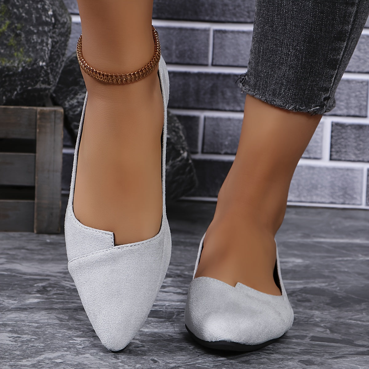 Damen Ballerinas | Elegantes Design | Komfortsohle | Weiches Kunstleder | Rutschfest