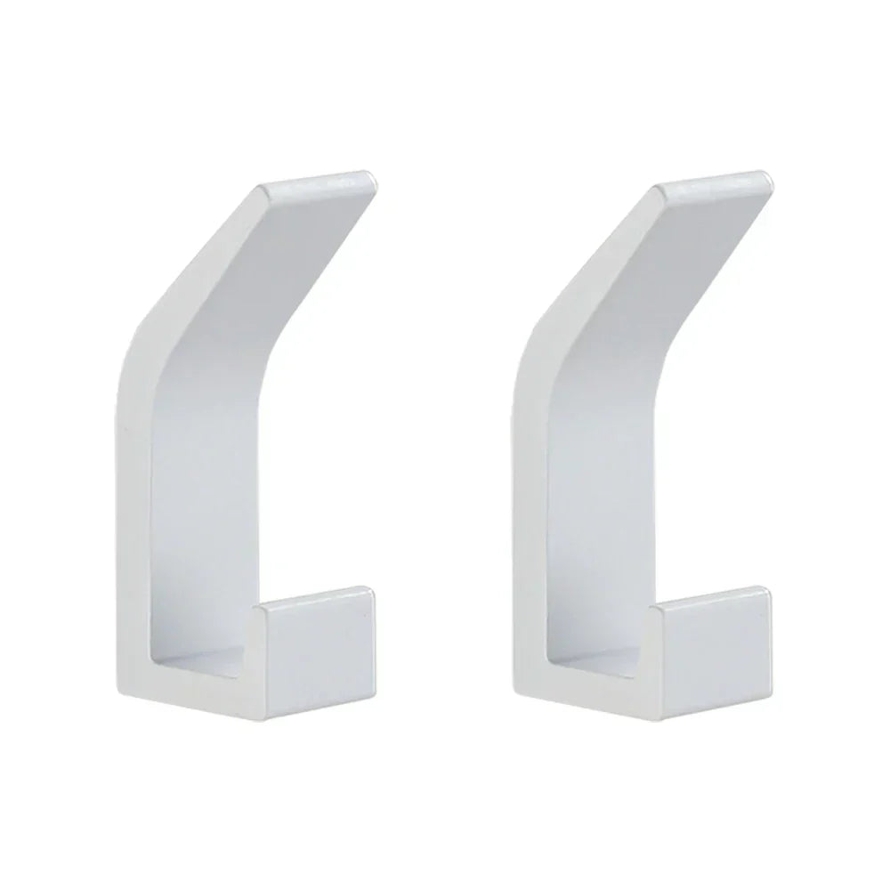 Wandhaken - Aus solidem Aluminium - Schwarz - Mit Badezimmerkleber - Für Badezimmer und Wohnzimmer - 7x3cm