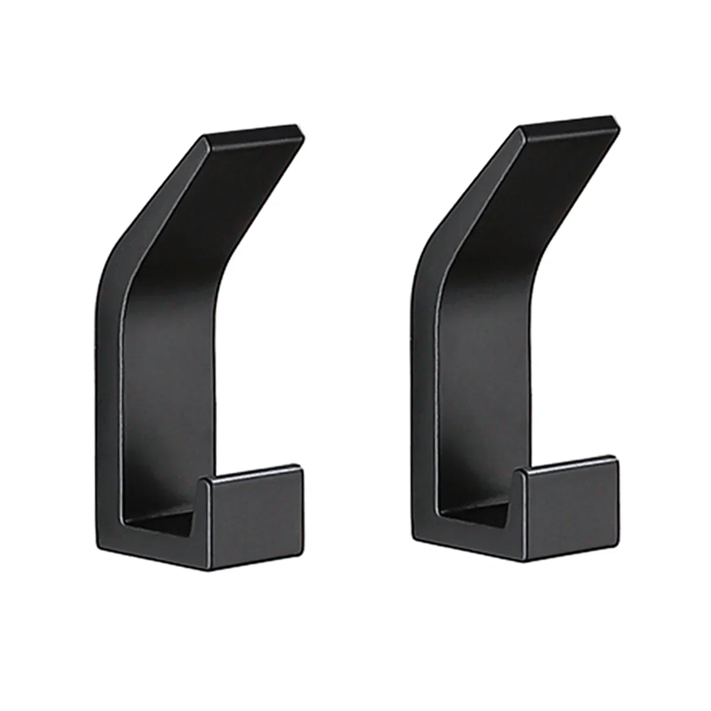 Wandhaken - Aus solidem Aluminium - Schwarz - Mit Badezimmerkleber - Für Badezimmer und Wohnzimmer - 7x3cm
