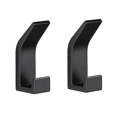 Wandhaken - Aus solidem Aluminium - Schwarz - Mit Badezimmerkleber - Für Badezimmer und Wohnzimmer - 7x3cm