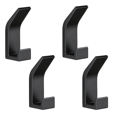 Wandhaken - Aus solidem Aluminium - Schwarz - Mit Badezimmerkleber - Für Badezimmer und Wohnzimmer - 7x3cm
