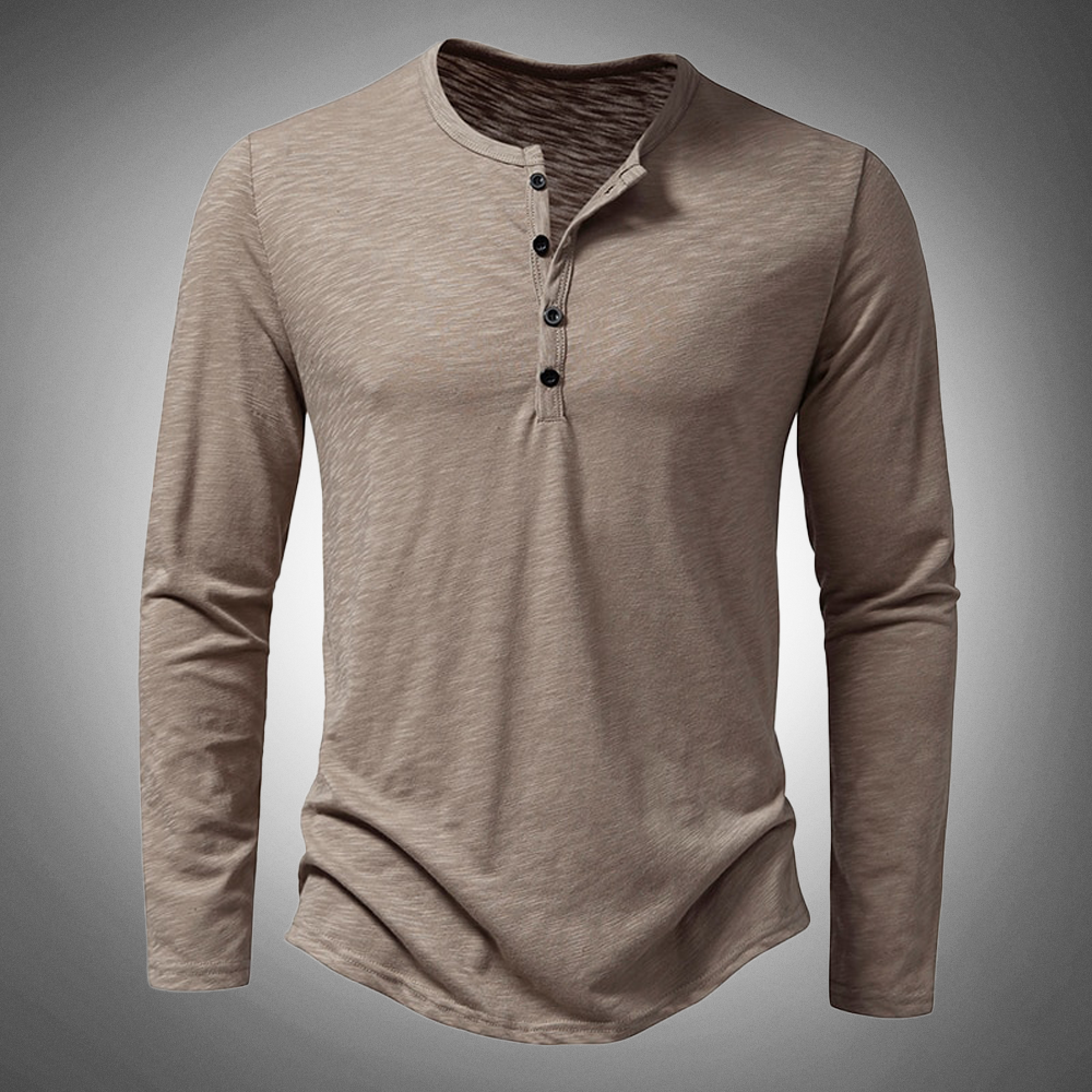 Vincenzo Henley-Shirt mit langen Ärmeln