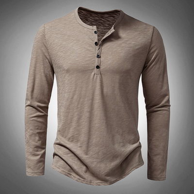 Vincenzo Henley-Shirt mit langen Ärmeln