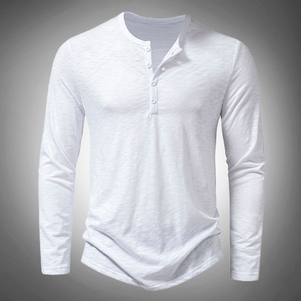 Vincenzo Henley-Shirt mit langen Ärmeln