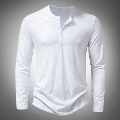 Vincenzo Henley-Shirt mit langen Ärmeln