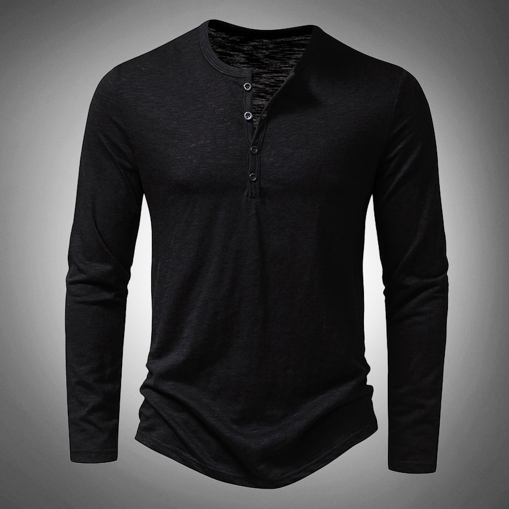 Vincenzo Henley-Shirt mit langen Ärmeln