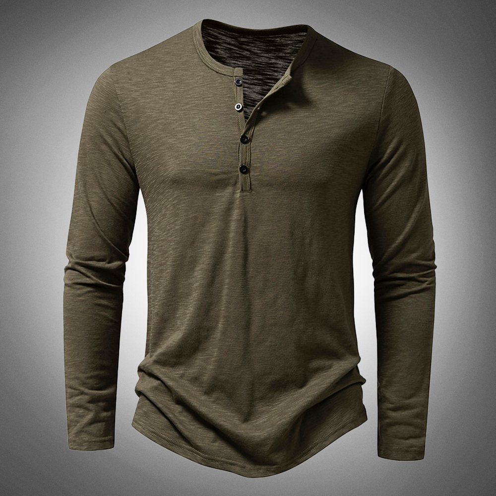 Vincenzo Henley-Shirt mit langen Ärmeln