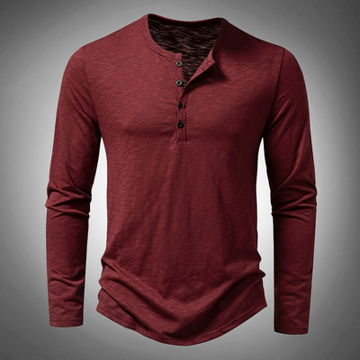 Vincenzo Henley-Shirt mit langen Ärmeln
