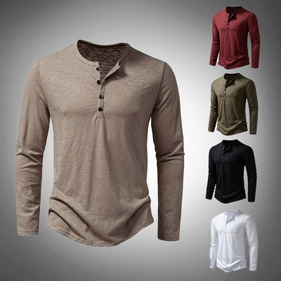 Vincenzo Henley-Shirt mit langen Ärmeln