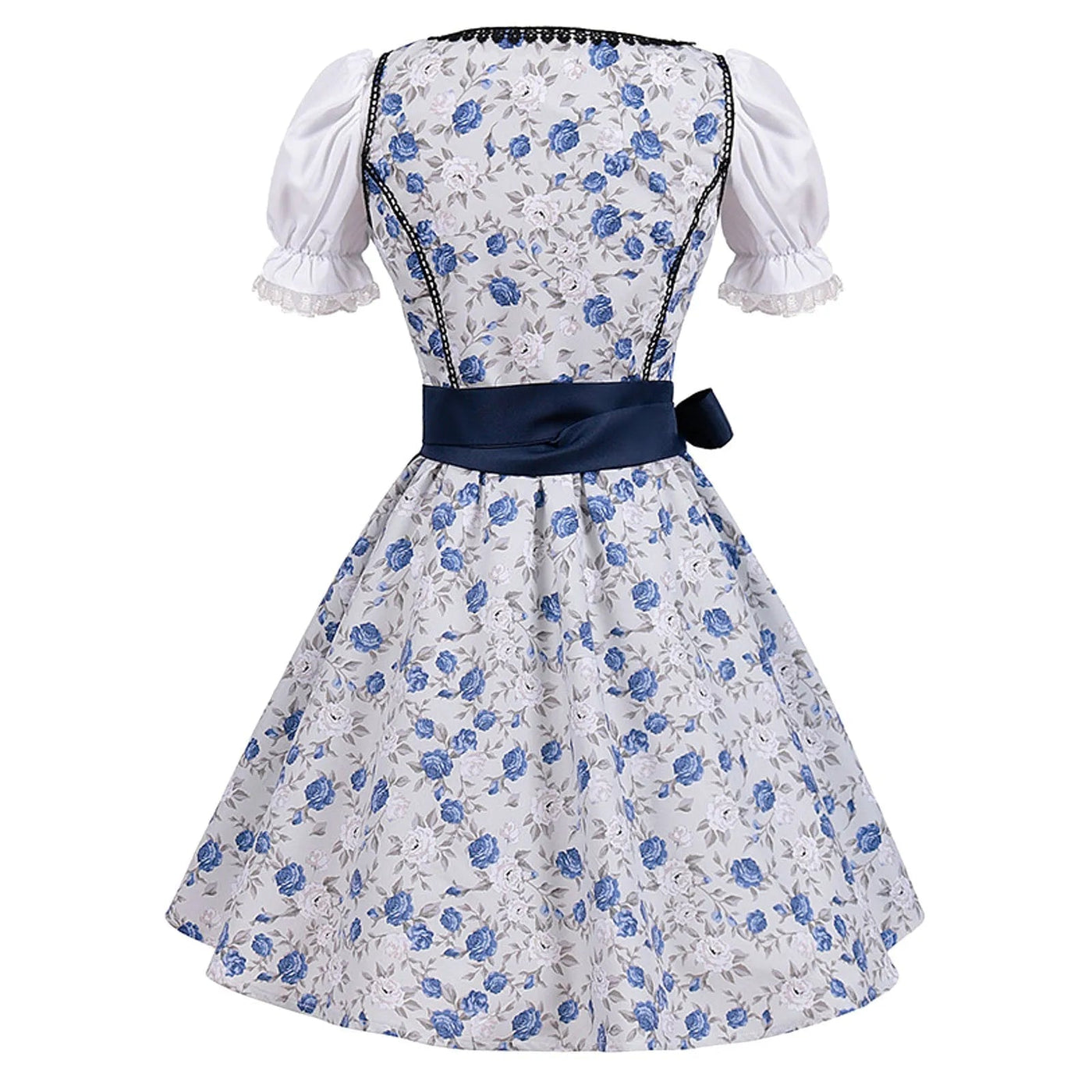 Damen Dirndl Kleid Baumwolle Traditionell Trachtenkleid Elegant