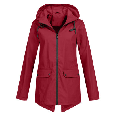 Damen Regenjacke Wasserdicht Atmungsaktiv Mit Kapuze