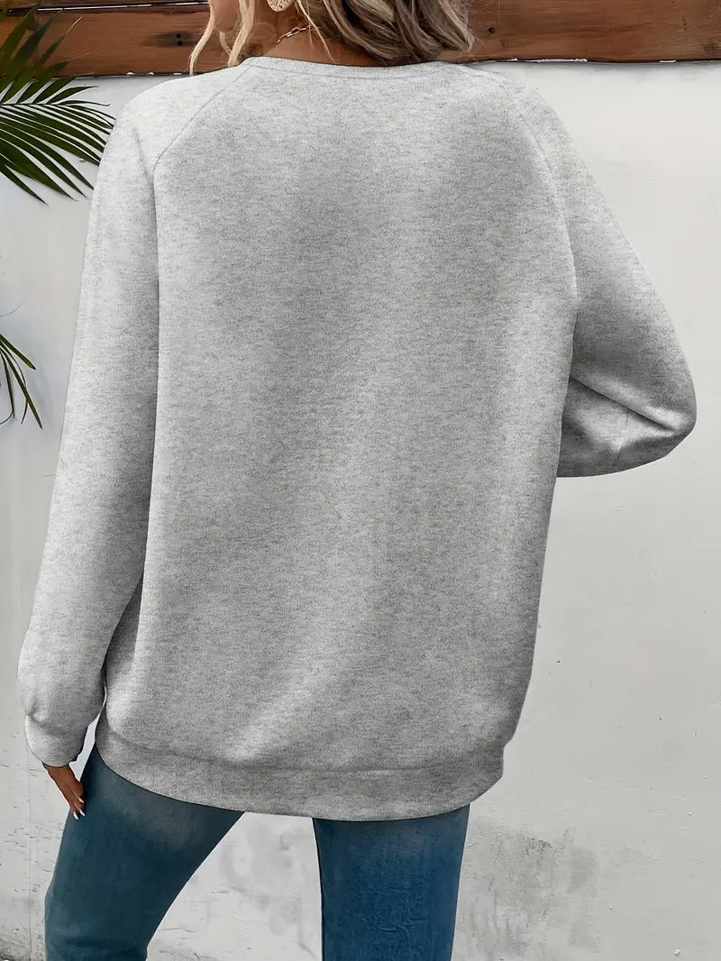 Damen Sweatshirt Baumwolle Herzmotiv