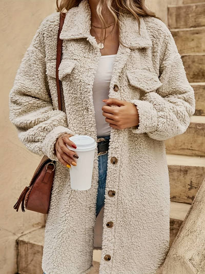 Damen Teddy-Mantel Oversized Flauschig Winter
