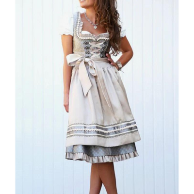 Damen Trachtenkleid Baumwolle Midi Elegant