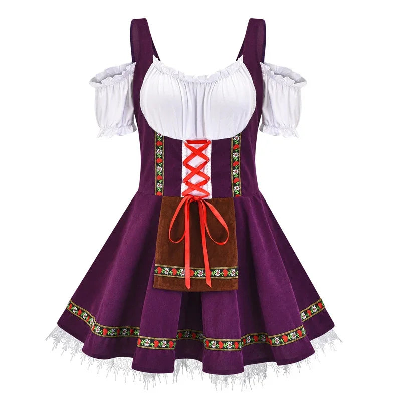 Damen Trachtenkleid Mini Trachtenstoff Elegant