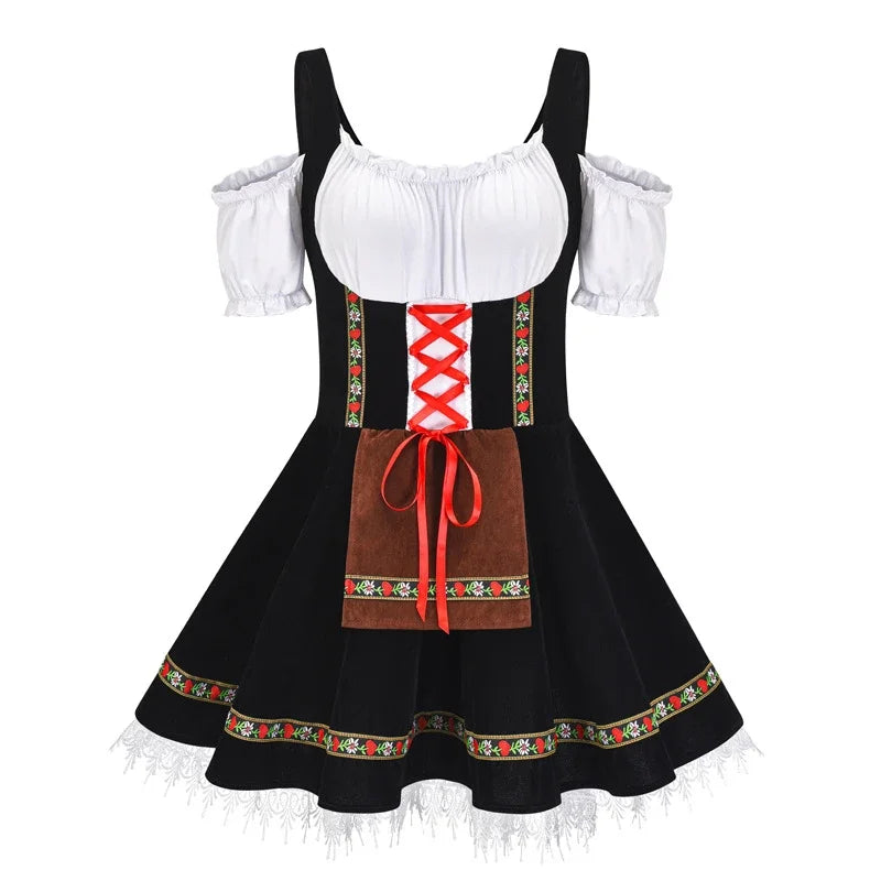Damen Trachtenkleid Mini Trachtenstoff Elegant