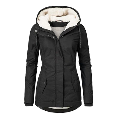 Damenjacke Polyester Wasser- und Winddicht Elegant Winterstil