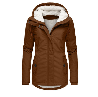 Damenjacke Polyester Wasser- und Winddicht Elegant Winterstil