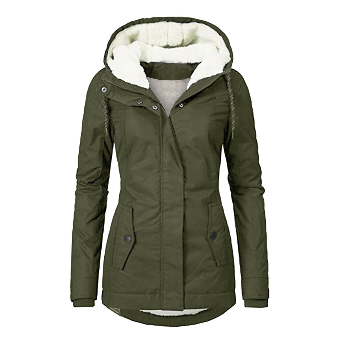 Damenjacke Polyester Wasser- und Winddicht Elegant Winterstil